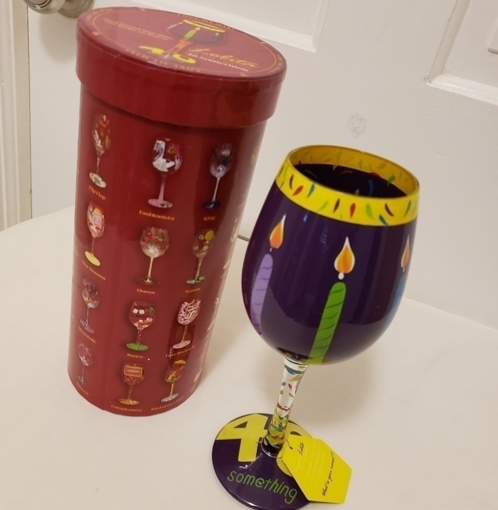 NIB Lolita "40 Something" Birthday Wine Glass 15 ounce